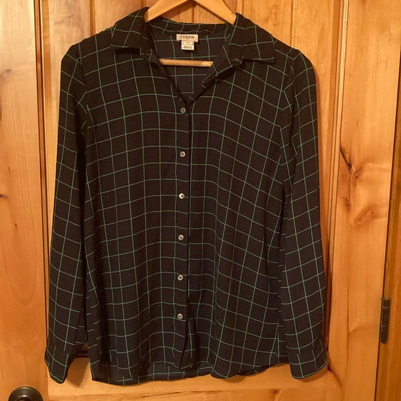 Silk button-up from JCrew Factory, XS, like new - Picture 1 of 8